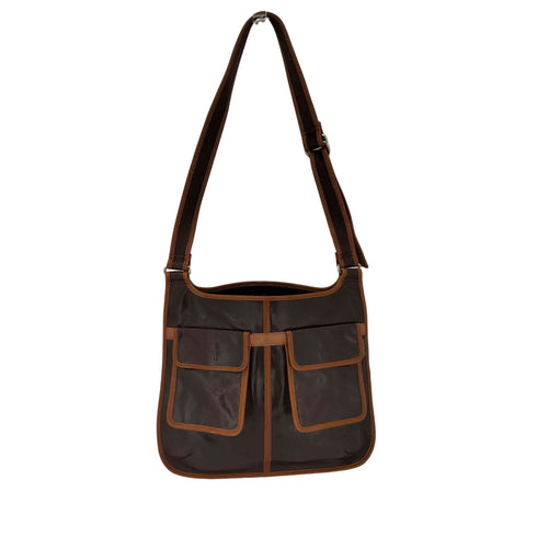 orla kiely 2ポケット レザーショルダーバッグ レディース