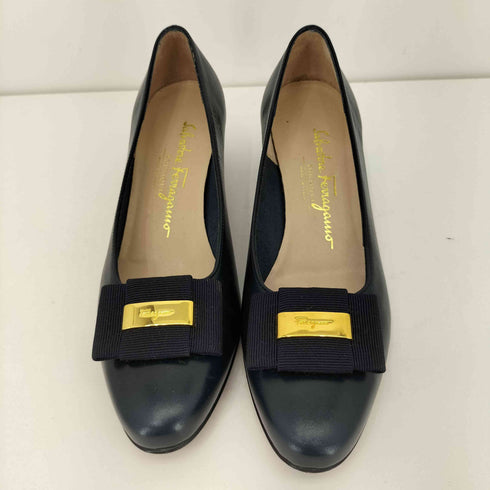 サルヴァトーレフェラガモ Salvatore Ferragamo リボン装飾 ヒールパンプス レディース 6 1/2