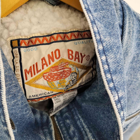 MILANO BAY 90S 裏ボア ジップアップ デニムジャケット メンズ