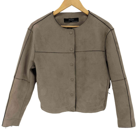 ザラ ZARA フェイクスウェードノーカラージャケット レディース JPN:M