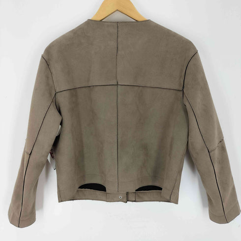ザラ ZARA フェイクスウェードノーカラージャケット レディース JPN:M