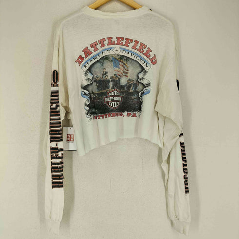ハーレーダビッドソン HARLEY-DAVIDSON ©2003 両面プリント L/S ショート丈カットソー レディース JPN:XL