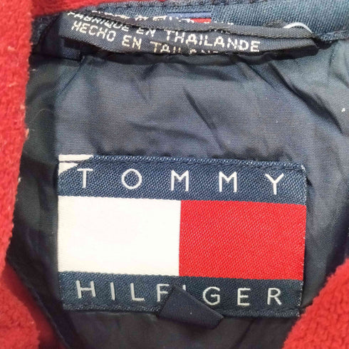 トミーヒルフィガー TOMMY HILFIGER ロゴ刺繍 フード付き ダブルジップ ダウンジャケット メンズ L/G