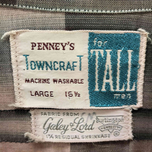 ぺニーズタウンクラフト PENNEYS TOWNCRAFT tall men galey lord Shadow Plaid Cotton Shirt メンズ 16 1/2