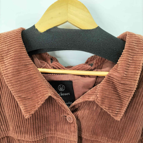 ダブルクローゼット w closet バックレースアップデザイン コーデュロイ コットン ジャケット レディース
