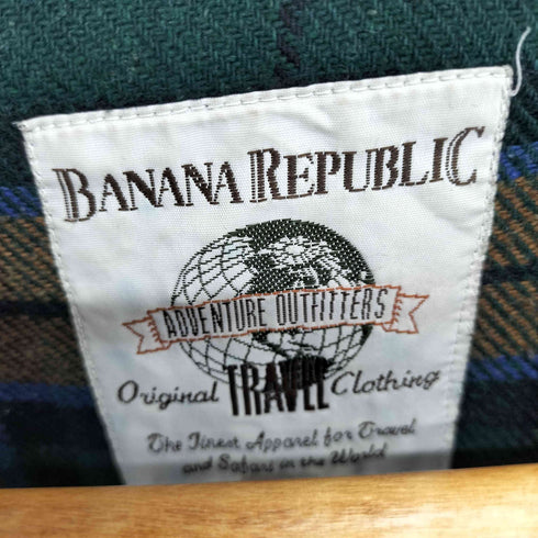 バナナリパブリック BANANA REPUBLIC 80~90S ADVENTURE OUTFITTERS 襟レザー切替裏地中綿デニムジャケット メンズ JPN:XL