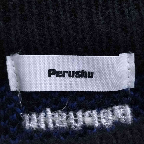ペルーシュ Perushu MLB コラボ アクリル シャギーニット メンズ JPN:M