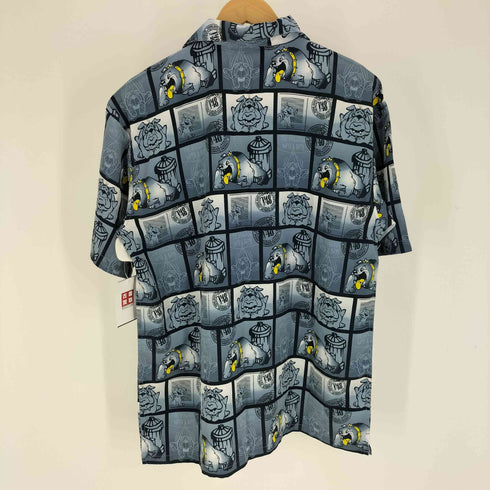 IMPERIAL WEAR 犬 ブルドック 総柄 開襟オープンカラー シャツ メンズ import:L