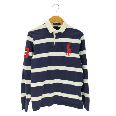 ポロラルフローレン POLO RALPH LAUREN ビッグポニー刺繍 ボーダー柄 長袖ラガーシャツ メンズ JPN:M
