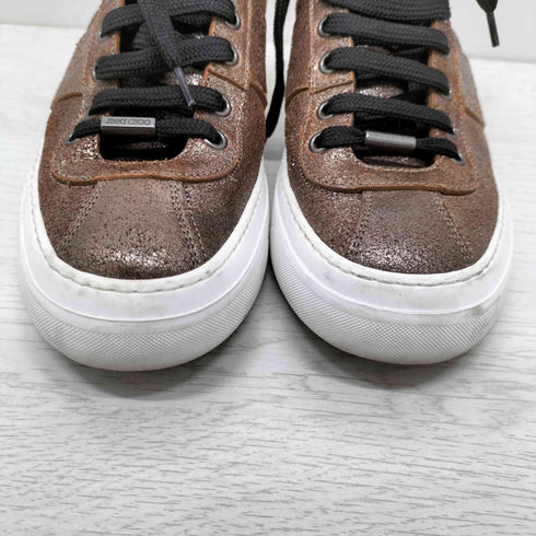 ジミーチュウ JIMMY CHOO イタリア製 ハイカットレザースニーカー ラメ メタリック メンズ EUR:39.5