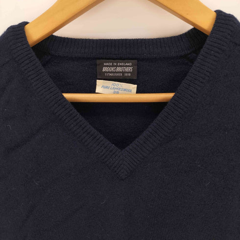 ブルックスブラザーズ BROOKS BROTHERS England製 Vネックラムウールニット メンズ US:38