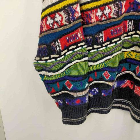 florence tricot イタリア製クルーネック3Dニット メンズ XL
