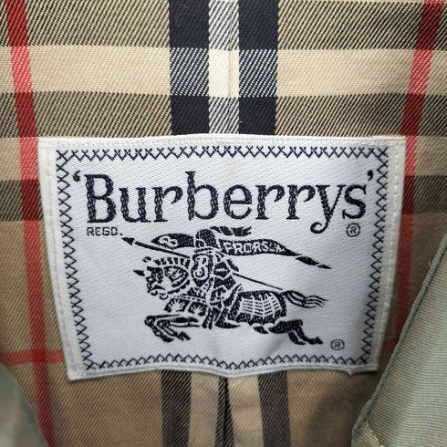 バーバリーズ BURBERRYS 90S 白タグ 裏地ノバチェック 偏光 トレンチ コート レディース