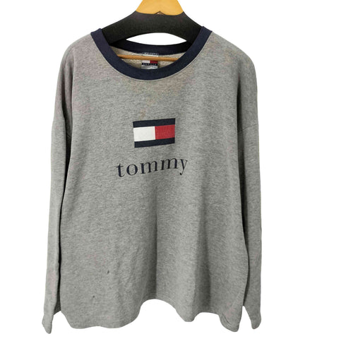 トミーヒルフィガー TOMMY HILFIGER ロゴプリント クルーネック スウェット メンズ XL