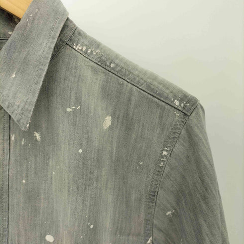 ポロラルフローレン POLO RALPH LAUREN ペンキリペア加工 ワークシャツ メンズ import:S