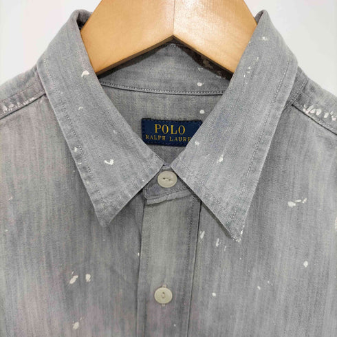 ポロラルフローレン POLO RALPH LAUREN ペンキリペア加工 ワークシャツ メンズ import:S
