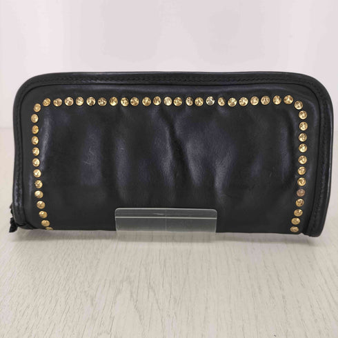 カンポマッジ campomaggi Purse in black leather with rivets メンズ
