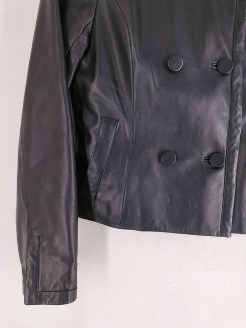 ダーマコレクション DAMA collection ラムレザー ノーカラージャケット レディース 7AR