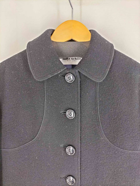 ミラショーン mila schon BLUE LABEL 丸襟 ウール混ステンカラーハーフ コート レディース EUR:40