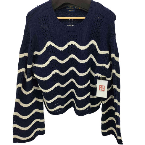 ポロラルフローレン POLO RALPH LAUREN Scalloped Striped Sweater ストライプスカラップセーター レディース import:M