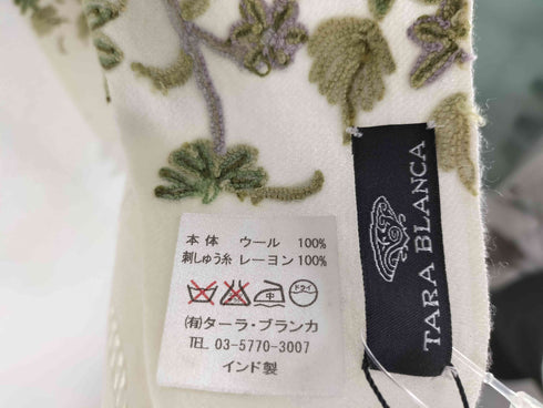 TARA BLANCA インド製 手刺繍ストール 大判ストール レディース