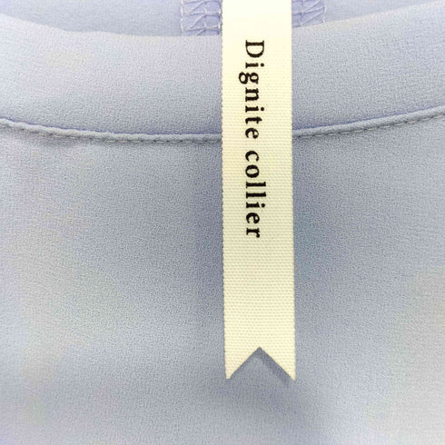 ディニテコリエ Dignite Collier ストレッチシフォン クルーネック ロングスリーブブラウス レディース FREE
