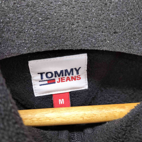 トミージーンズ tommy jeans フロントロゴ ハーフジップフーデットフリースジャケット メンズ import:M