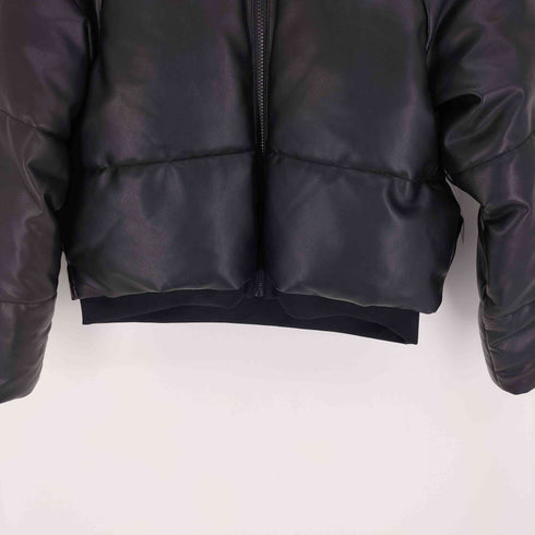 ザラ ZARA フェイクレザー クロップド 中綿 ジャケット レディース 13-14
