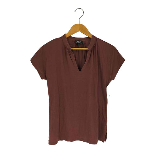 アーペーセー A.P.C. ギャザー サイドスリット Vネックスキッパーカットソー レディース import:XS