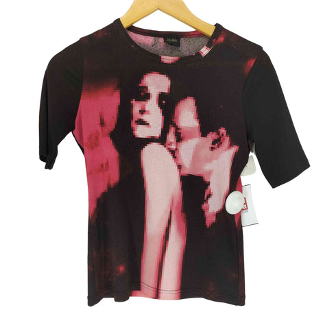 ジャンポールゴルチエフェム Jean Paul GAULTIER FEMME 90S パワーネット フェイス 半袖カットソー レディース JPN:40