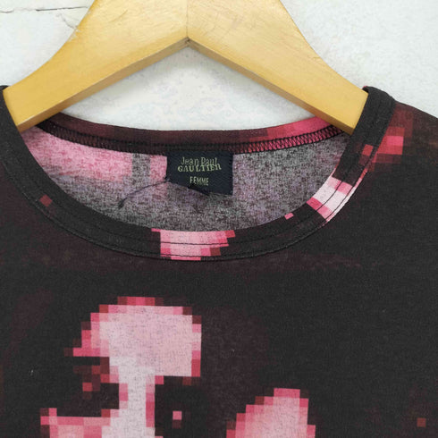 ジャンポールゴルチエフェム Jean Paul GAULTIER FEMME 90S パワーネット フェイス 半袖カットソー レディース JPN:40