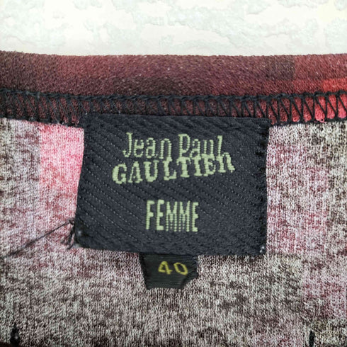 ジャンポールゴルチエフェム Jean Paul GAULTIER FEMME 90S パワーネット フェイス 半袖カットソー レディース JPN:40