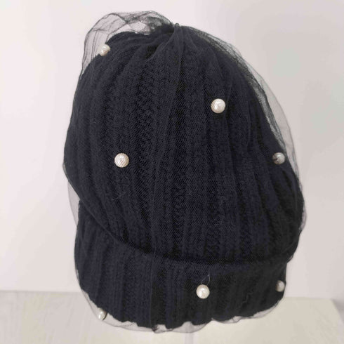 カシラ CA4LA 23AW チュール レイヤード パール ニットキャップ レディース