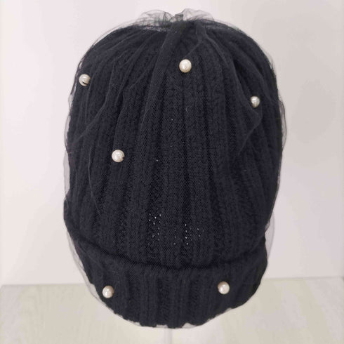 カシラ CA4LA 23AW チュール レイヤード パール ニットキャップ レディース