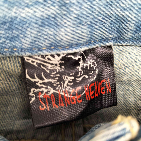 STRANGE HEAVEN 龍プリントデニムパンツ メンズ