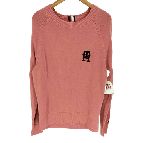 トミーヒルフィガー TOMMY HILFIGER LUXURY COTTON TH ロゴ 刺繍 コットン ニット メンズ import:M