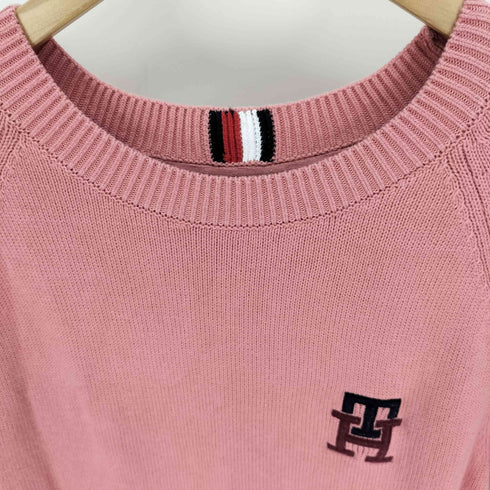 トミーヒルフィガー TOMMY HILFIGER LUXURY COTTON TH ロゴ 刺繍 コットン ニット メンズ import:M