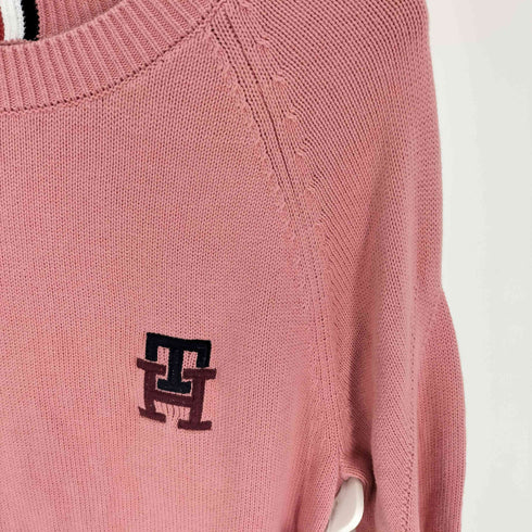 トミーヒルフィガー TOMMY HILFIGER LUXURY COTTON TH ロゴ 刺繍 コットン ニット メンズ import:M