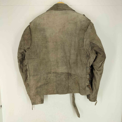 HUDSON LEATHER サイドレースアップカウレザーダブルライダース メンズ 56