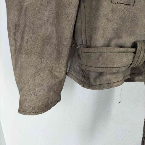 HUDSON LEATHER サイドレースアップカウレザーダブルライダース メンズ 56