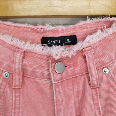 カットオフダメージデザインフレアデニムパンツ レディース JPN:M