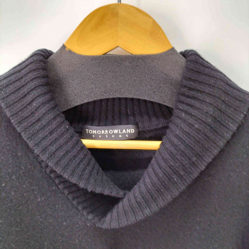 トゥモローランドトリコ TOMORROWLAND tricot ウール100% ショールカラーリブニットセーター レディース JPN:S