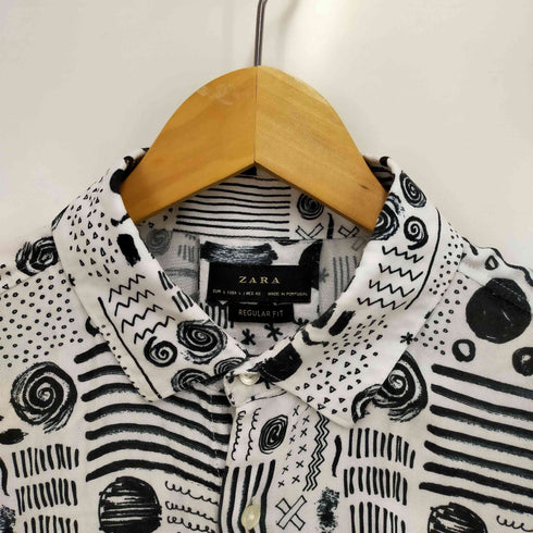 ザラ ZARA funky pattern shirt regular fit メンズ import:L