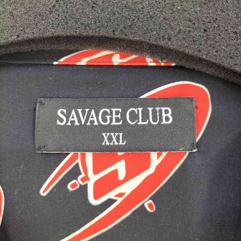 SAVAGE CLUB ロゴ総柄 オープンカラー S/S シャツ メンズ JPN:XXL