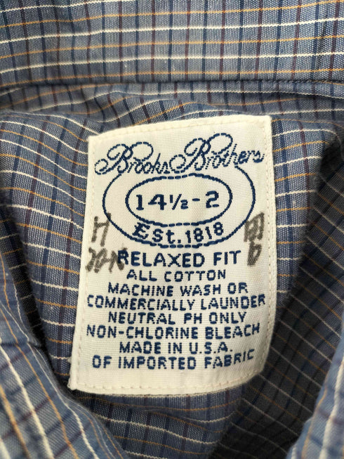 ブルックスブラザーズ BROOKS BROTHERS 80-90s USA製 Est.1818 チェック柄 カッタウェイシャツ メンズ 14 1/2-2