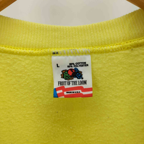 90S FRUIT OF THE LOOMボディ USA製 アヒルプリント ラグランスリーブ クルーネック スウェット メンズ import:L