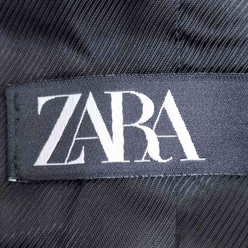 ザラ ZARA 金ボタン ツイード チェック ダブルブレスト テーラードジャケット レディース import:M