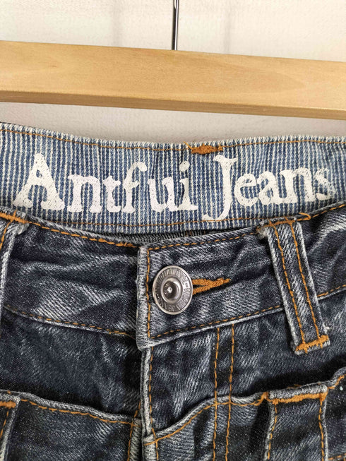 ANTFUI JEANS 再構築 ダブルベルトループ グランジデニムショーツ Y2K メンズ 79