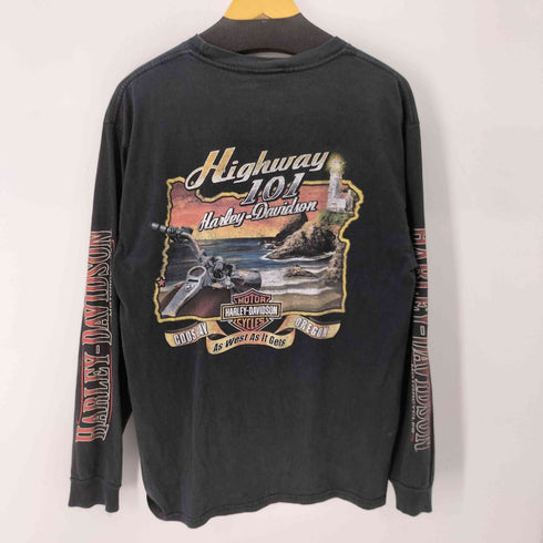 ハーレーダビッドソン HARLEY-DAVIDSON フロントポケットプリントデザイン L/S Tシャツ ©2010 メンズ