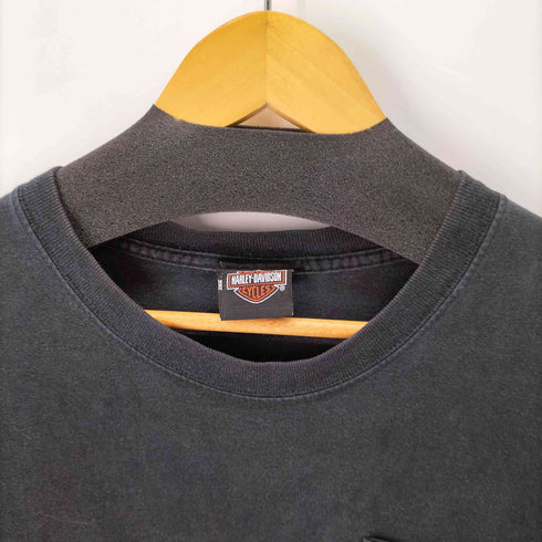 ハーレーダビッドソン HARLEY-DAVIDSON フロントポケットプリントデザイン L/S Tシャツ ©2010 メンズ